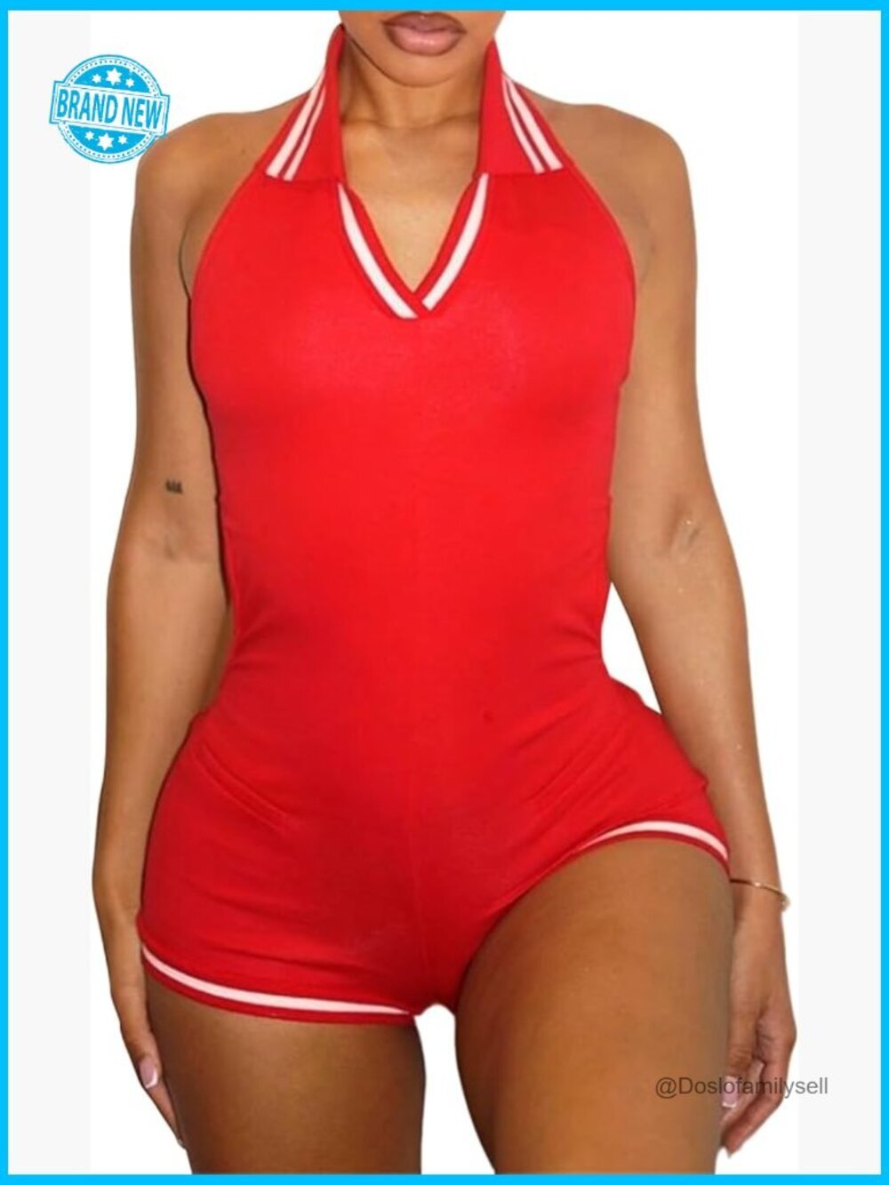 Backless Romper Halter Open Back Tie Back Mini Shorts One Piece Jumpsuit Workout
